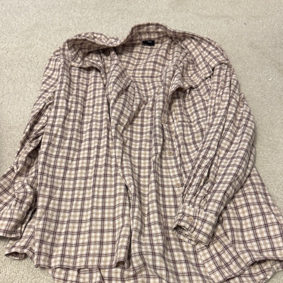 Cotton On Beige Plaid Casual Shirt - Picture 1 of 2
